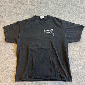 Vintage Y2K 2000 Hanes Beefy Harrys Corner New Orleans Bar T Shirt Adult XL
